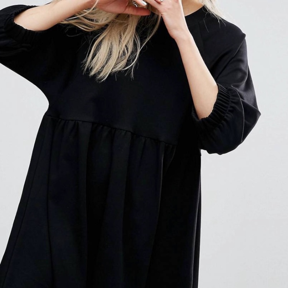 Asos cotton smock dress with cuff detail US10-16